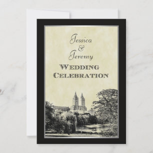 Convites Lago San Remo do Central Park de NYC Gravado Frm C