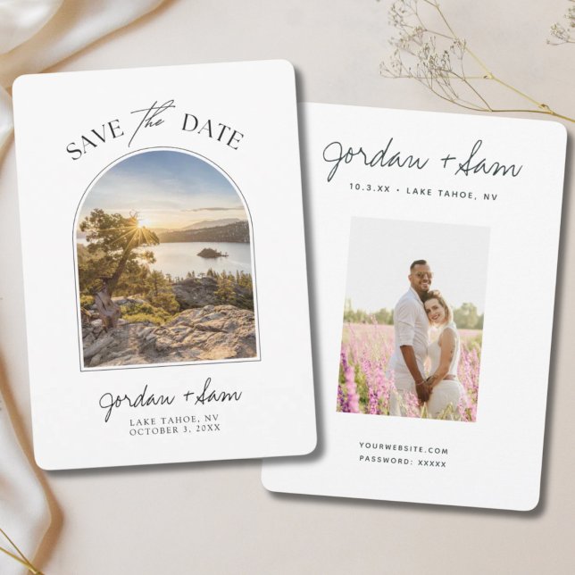 Convites Lago Tahoe Wedding Emerald Cove Salvar Data (Lake Tahoe Wedding Emerald Cove Save the Date Invitation)