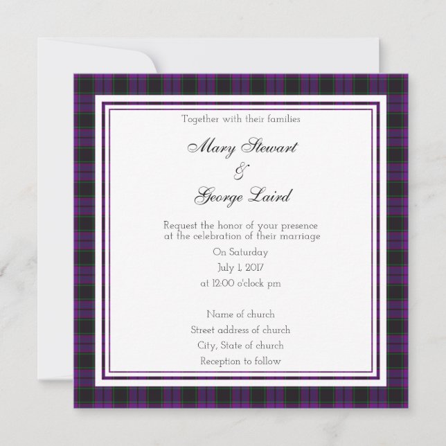 Convites Laird Scottish Wedding Square Invitation (Frente)