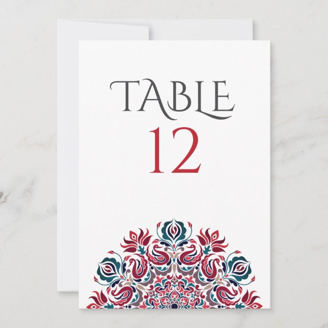 Convites Lake Swan Lotus Flowers Mandala Table Number (Frente)