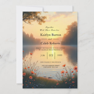 Convites Lakeside Twilight Whispers perto da Água