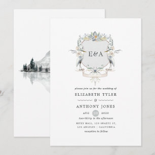 Convites Lakeside Weding Monograma Crest