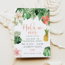 LALANI Beach Pink Hibiscus Luau Hula primeiro aniv