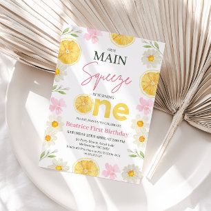 Convites Lamão Amarelo Fatias Nosso primeiro aniversario De
