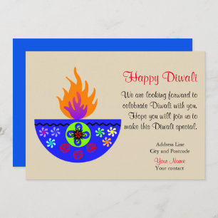 Convites Lâmpada Colorida Diwali Diya
