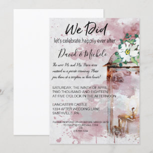 Convites Lâmpada de Cor de Água & Flores Festa Pós Casament