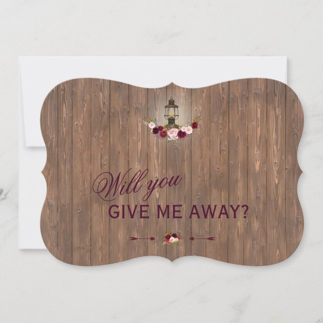 Convites Lâmpada Floral Rústica Antiga Você Me Dará de Casa (Frente)