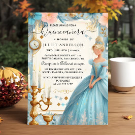 Convites Lâmpada Lâmpada Gelo Dourado Céu Azul Quinceanera