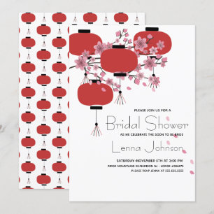 Convites Lâmpada Oriental Japonesa Chinesa Sakura Nupcial