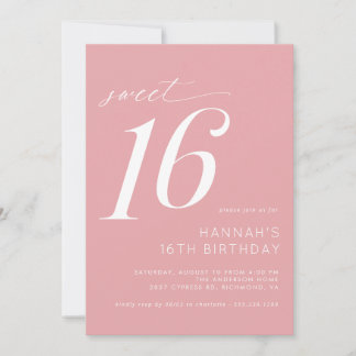 Convites Lâmpada Rosa Suave | Girly Simple Sweet 16 Anivers