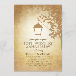 Convites Lâmpada Vintage 70º Aniversário de Casamento Outon