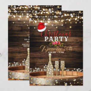 Convites Lâmpadas de barril de madeira rústica Champanhe Na