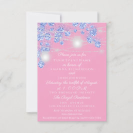 Convites Lâmpadas de Casamento Jars Rustico Brilho Azul Ros