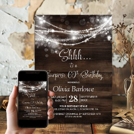 Convites Lâmpadas de Corda de Madeira Surpresa 60ª Festa de