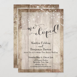 Convites Lâmpadas E Madeira Rústica, Nós Elopamos, Recepção