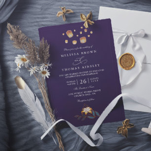 Convites Lâmpadas Emaranhadas Elegantes Casamento Moderno C