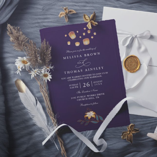 Convites Lâmpadas Emaranhadas Elegantes Casamento Moderno C (Criador carregado)