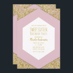 Convites Lâmpadas Luminosas Douradas, Cor-de-rosa, Glam Swe<br><div class="desc">personalizar para o seu evento</div>