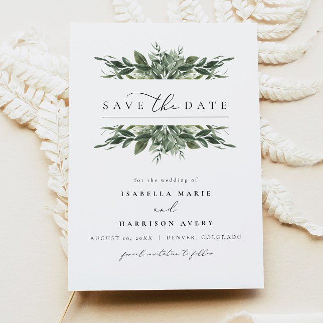 Convites LANA Moderno Save the Date Boêmio de Verduras (Criador carregado)