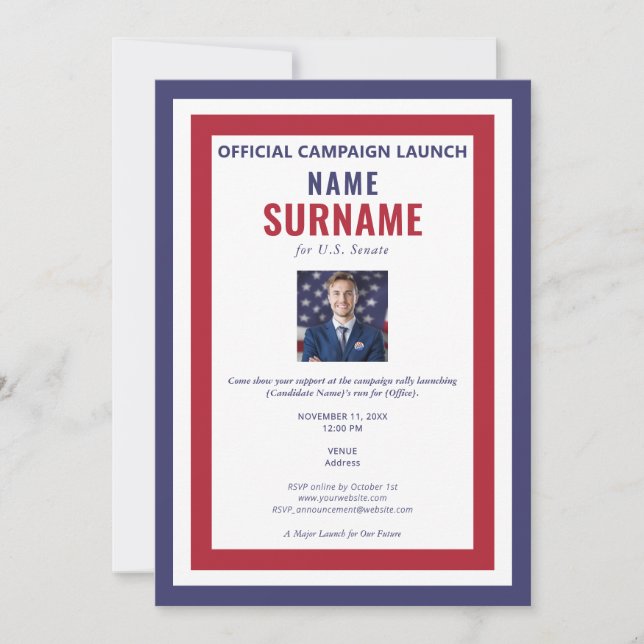 Convites Lançamento da Campanha de Candidatos Políticos (Frente)