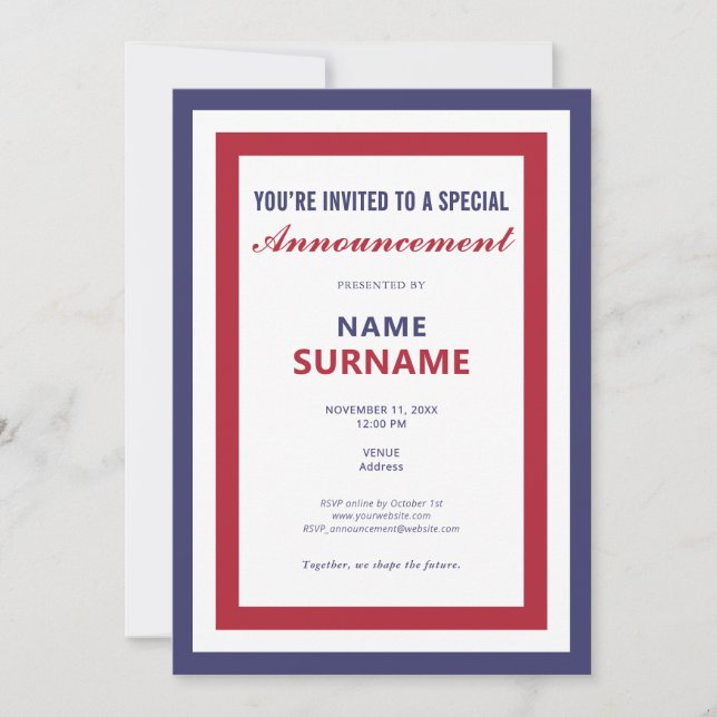 Convites Lançamento da Campanha de Script do Candidato Polí (Frente)