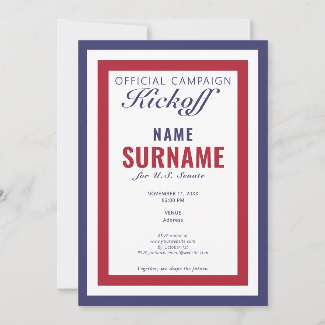 Convites Lançamento da Campanha Gala do Candidato Político (Frente)