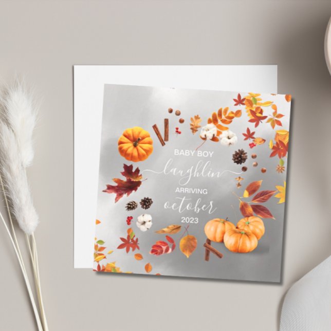 Convites Lançamento da Gravidez (Autumn Pregnancy Announcement)