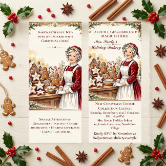 Convites Lançamento de Novos Cookies de Natal da Sra. Claus