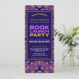 Convites Lançamento do livro de cadeiras Dourado da Fuchsia