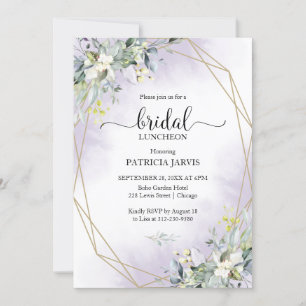 Convites Lanche Bridal Geométrico com Verdura de Eucalipto