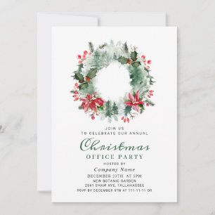 Convites Landscape Wreath Christmas Holly Berry Party