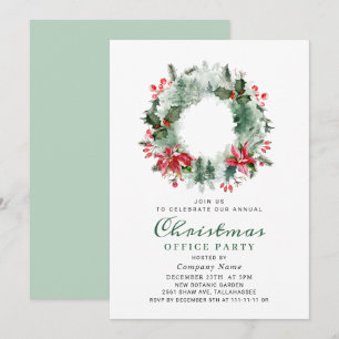 Convites Landscape Wreath Christmas Holly Berry Party