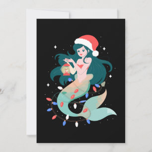 Convites Lantejoulas de Lanterna de Mermaid do Natal Chapéu