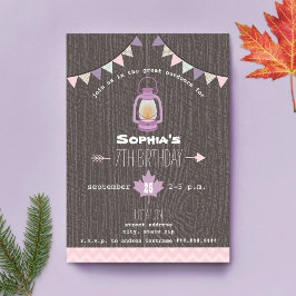 Convites Lanterna acampando ao ar livre Festa de aniversári