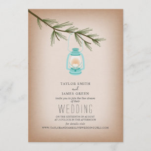 Convites Lanterna Azul de Casamento de Fluxo ao Vivo Virtua