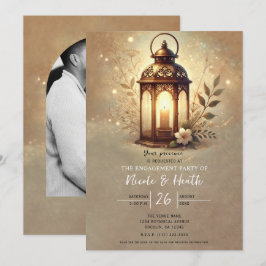 Convites Lanterna Bronzeada Romântica Rústica Casamento