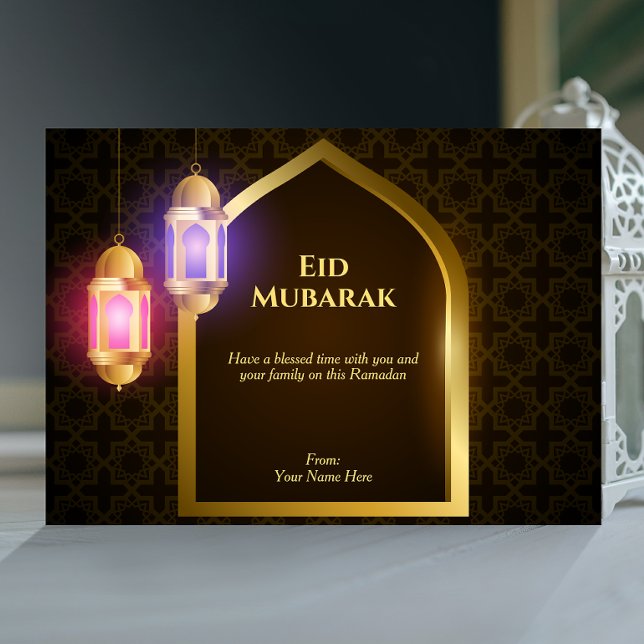 Convites Lanterna com padrão árabe e janela de ouro (Criador carregado)