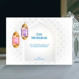 Convites Lanterna com padrão árabe e uma janela | Branco