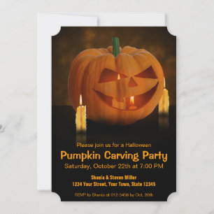 Convites Lanterna de Abóbora Halloween com Velas