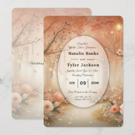 Convites Lanterna de Casamento Floresta Encantada Rosa Pêss