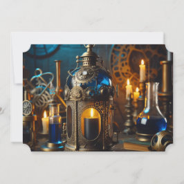 Convites Lanterna de Laboratório de Cientistas Steampunk Vi
