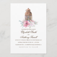 Lanterna de Lâmpada de Vela - Casamento de Aquarel