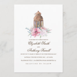 Convites Lanterna de Lâmpada de Vela - Casamento de Aquarel