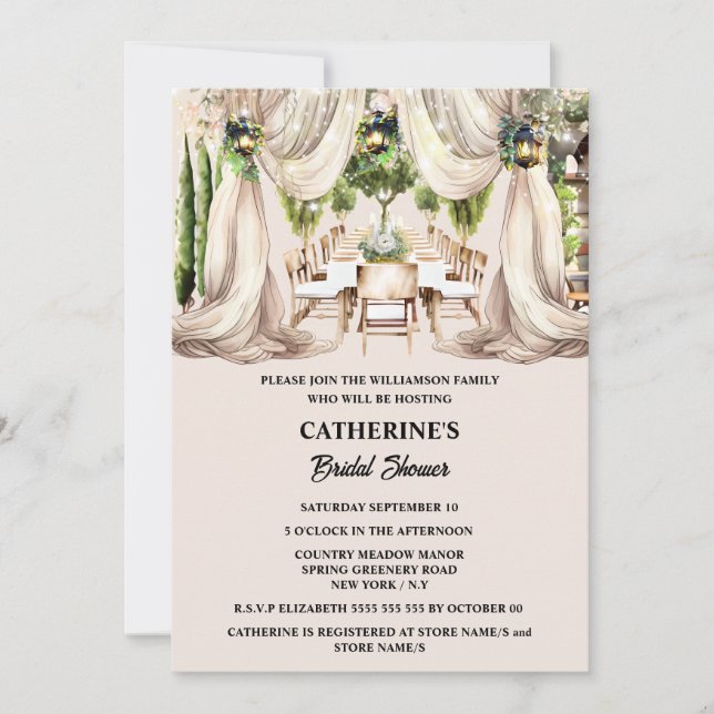 Convites Lanterna de mesas de vinhas frescas (Frente)