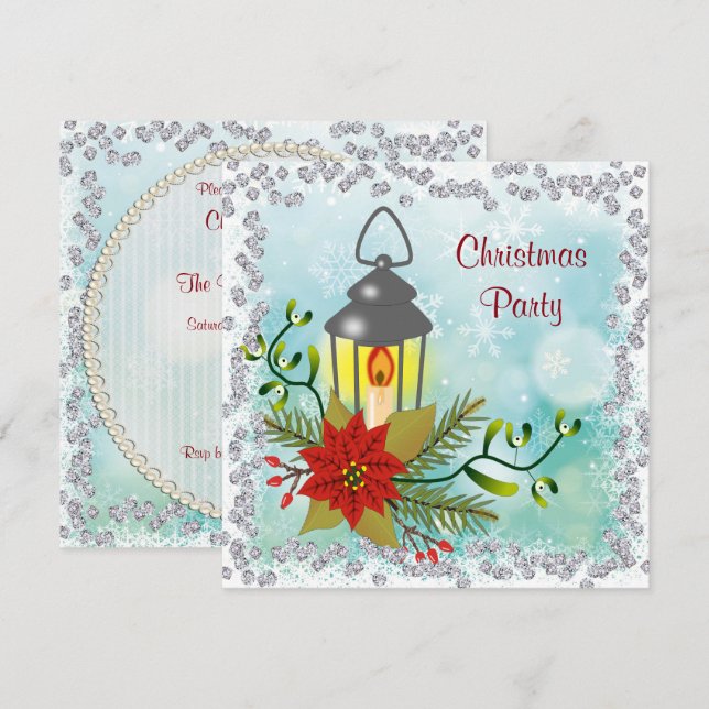 Convites Lanterna de Natal (Frente/Verso)