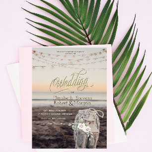 Convites Lanterna,Luzes de Corda,Flores,Casamento na Praia