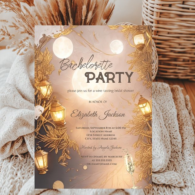 Convites Lanterna Rústica das Ramificações Elegantes (Criador carregado)