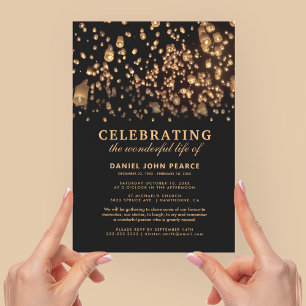 Convites Lanternas Chinesas Celestiais de Memória Funeral