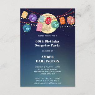 Convites Lanternas e Festa de aniversário lunar