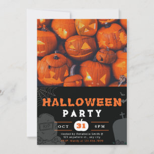 Convites Lanternas Negras do Jack-O Assustador